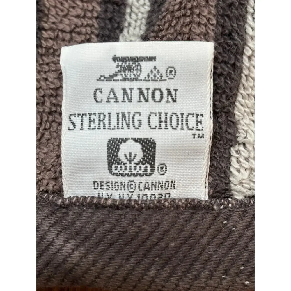 Vintage Cannon Sterling Choice Bath Towel Geometric Mid Modern Made In USA